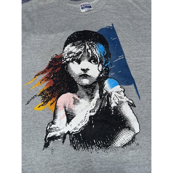Vintage 1986 Les Miserables Grey Double Sided Shirt Single Stitch Sz Extra Large - Picture 2 of 9